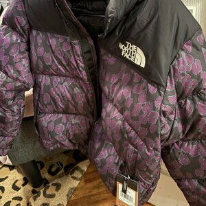 North Face Women's 700 Down Nuptese Leopard Print Puffer Jacket